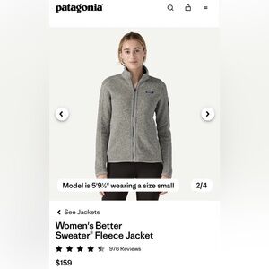 Patagonia Better Sweater Fleece Jacket Women’s Medium Full Zip Outdoor $159